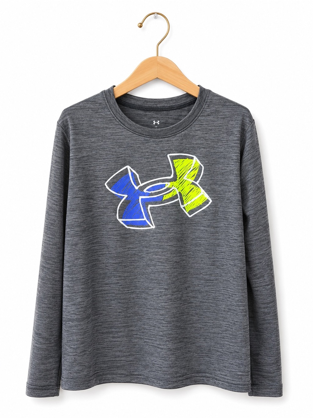 Under Armour Boys HeatGear Long Sleeve Performance Shirt Gray Size 7